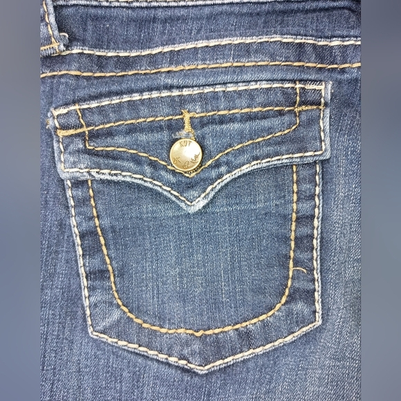 KUT FROM THE KLOTH Designer Natalie Cropped Dark Wash Blue Jeans-(#1,395) - Picture 6 of 9